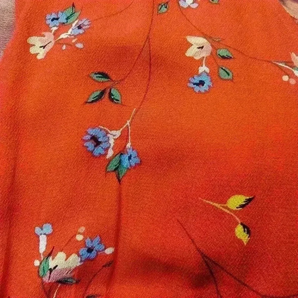 Sky & Sparrow Dress Womens Size M Red Floral High Low Hem Ruffle Button Boho - Picture 8 of 9